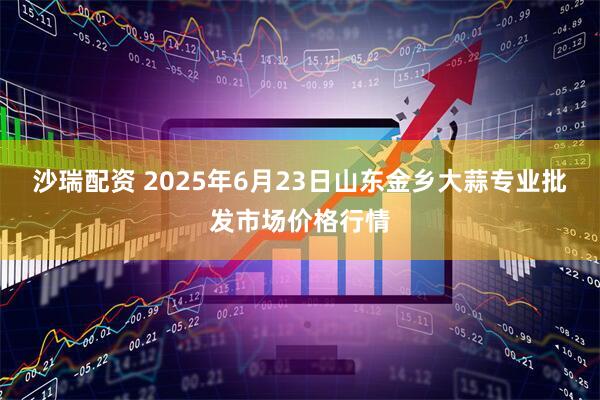 沙瑞配资 2025年6月23日山东金乡大蒜专业批发市场价格行情