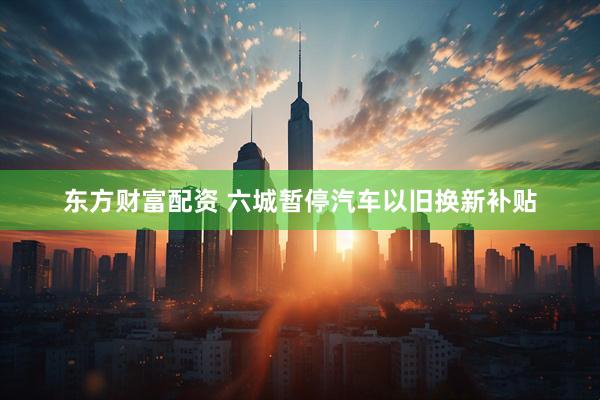 东方财富配资 六城暂停汽车以旧换新补贴