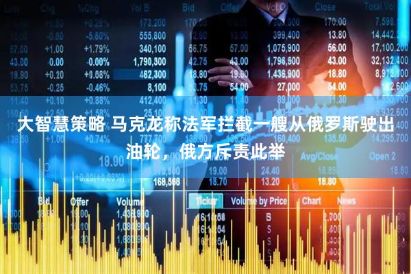 大智慧策略 马克龙称法军拦截一艘从俄罗斯驶出油轮，俄方斥责此举